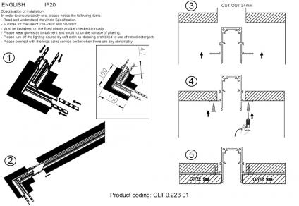 Соединитель для магнитного встраиваемого шинопровода угловой Crystal Lux CLT 0.223 01 BL