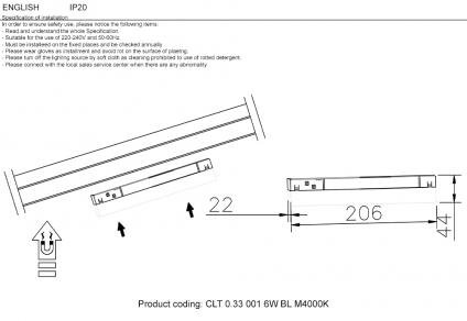 Светильник трековый магнитный Crystal Lux CLT 0.33 001 6W BL M3000K