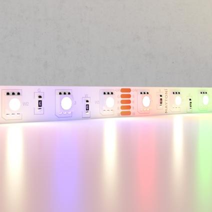Светодиодная лента 24В 5050 14,4Вт/м Цветная (RGB) + 3000K 5м IP20