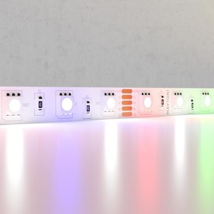 Светодиодная лента 24В 5050 14,4Вт/м Цветная (RGB) + 6000K 5м IP20