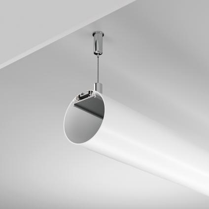 Алюминиевый профиль подвесной D60 (Серебро, 2 м), ALM-D60-S-2M