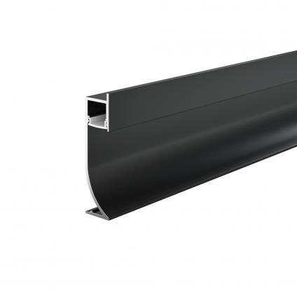 Алюминиевый профиль плинтус 53x14 (Черный, 2 м), ALM-5314-B-2M