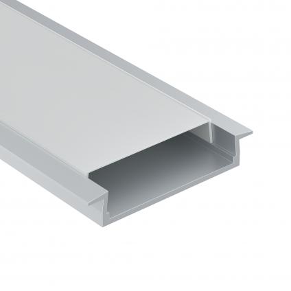 Алюминиевый профиль встраиваемый с фланцем 30x6 (Серебро, 2 м), ALM003S-2M
