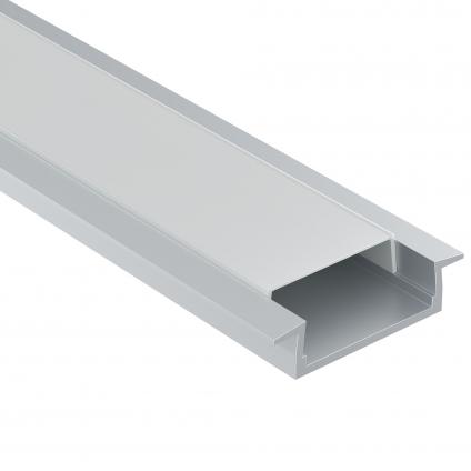 Алюминиевый профиль встраиваемый с фланцем 22x6 (Серебро, 2 м), ALM004S-2M
