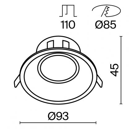 Встраиваемый светильник Точка / Dot 1*GU10 10 Вт