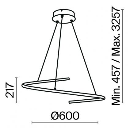 Подвесной светильник Изгиб / Curve 3000-4000К 31Вт