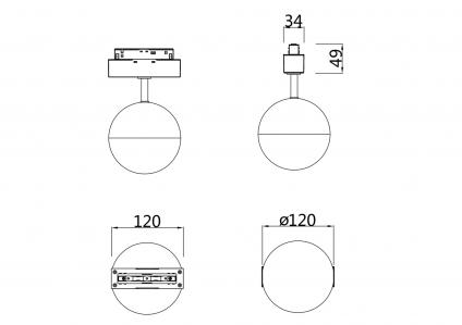 Трековый светильник Technical TR017-2-10W4K-B