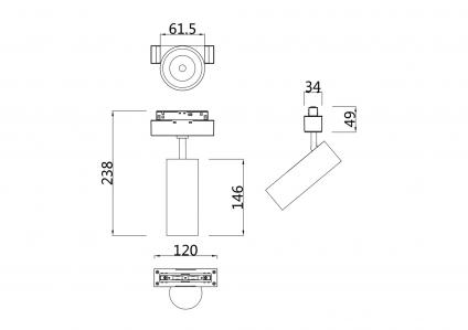 Трековый светильник Фокус / Focus LED  S35   3000K  18Вт
