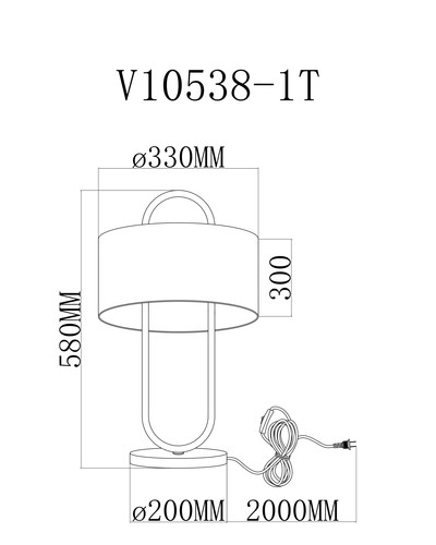 Настольная лампа Moderli Moderli V10538-1T Palma