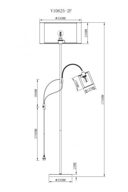 Торшер Moderli V10625-2F Room 1*E27*60W+E14*40W