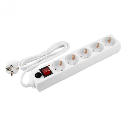 Сетевой фильтр General GPS-5-16-3x1-1000-W, 5 мест, 16А, 3x1 мм2, 10м, белый