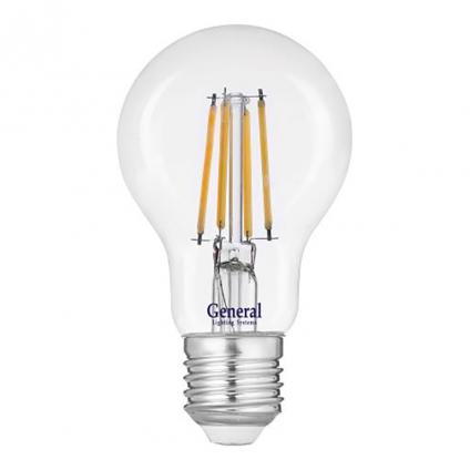 Филаментная светодиодная лампа General GLDEN-A60S-10-230-E27-2700 1/10/100