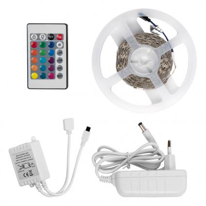 Лента светодиодная GLS-5050-30-7.2-12-IP20-PRO-RGB-5-KIT готовый комплект 5м с адаптером и IR контроллером 