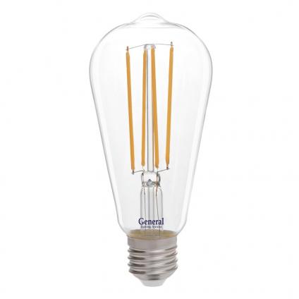 Филаментная светодиодная лампа General GLDEN-ST64S-10-230-E27-4500 1/5/20