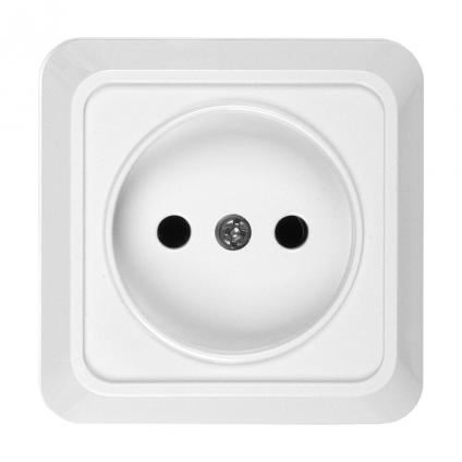 Розетка 2П открытой установки IP20 10А 250В (керамика) белая Альфа General
