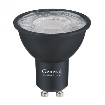 Лампа Светодиодная General GLDEN-MR16-DIF-10-230-GU10-4500 Диффузор 60 градусов Черный корпус 1/10/100