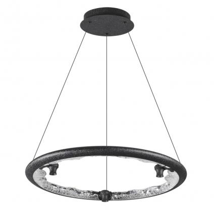 7001/44L HIGHTECH ODL25 000 Подвесной светильник черный ice crack/акрил разд. Вкл. с ПДУ IP20 LED 44W 1309Лм 3000/3800/4800K CRI > 90 CAYON