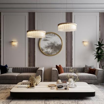 5091/80L L-VISION ODL25 555 золотой/стекло Люстра LED 80W 3700K 6796Лм CLEO