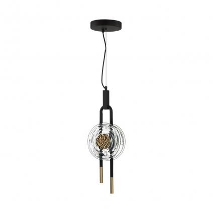 5407/12L MODERN ODL_EX24 101 черный/золотой/металл/стекло Подвес LED 12W 3000K 1005Лм MAGNET