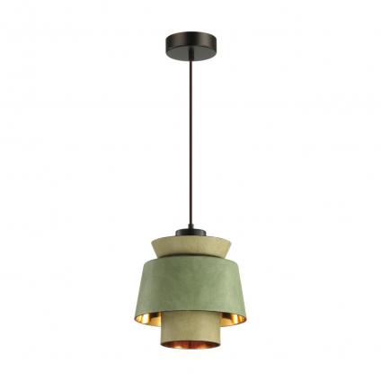 4992/1A PENDANT ODL23 381 зеленый/золотой/металл/экокожа Подвес E27 60W KRESSA