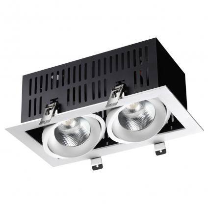 358441 SPOT NT20 545 бел/черн Встраиваемый карданный светильник IP20 LED 4000К 2*24W 100-265V GESSO