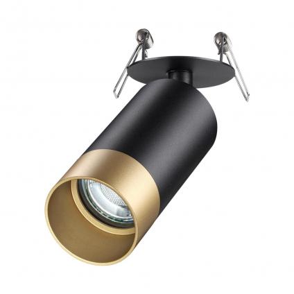 370875 SPOT NT22 572 черный/золото Светильник встраиваемый IP20 GU10 9W 220V SLIM