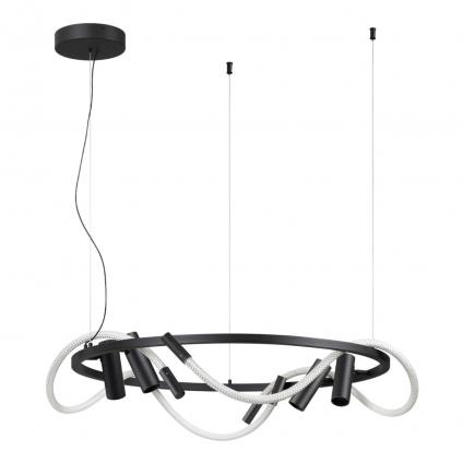 4391/55L HIGHTECH ODL24 299 черный/металл/канат Подвесной св-к с раздельн. вкл IP20 LED 50W 2020Лм 4000K CORDA