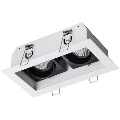 370713 SPOT NT20 546 белый/черный Светильник встраиваемый карданный IP20 GU10 2*50W 220V GESSO