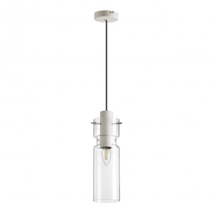5057/1B PENDANT ODL24 385 белый/прозрачный/металл/стекло Подвес E27 1*40W SCROW