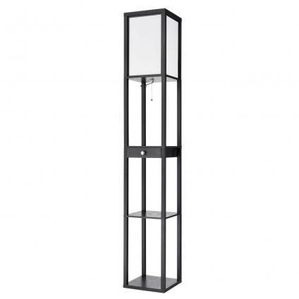 8092/1F COMFI LN25 361 черный/белый, дерево/текстиль Торшер Е27 1*60W 220V PRACTIC