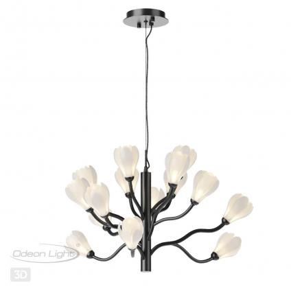 5090/15 MODERN ODL25 553 черный матовый/белый/фарфор Люстра G4 LED 15*5W GARDI