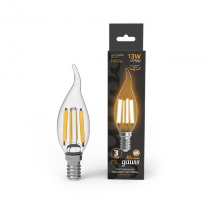 104801113 Лампа Gauss Filament Свеча на ветру 13W 1100lm 2700К Е14 LED 1/10/50