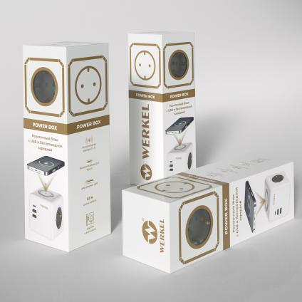 Розеточный блок 3-местный + 3 USB + беспроводная зарядка W6514101