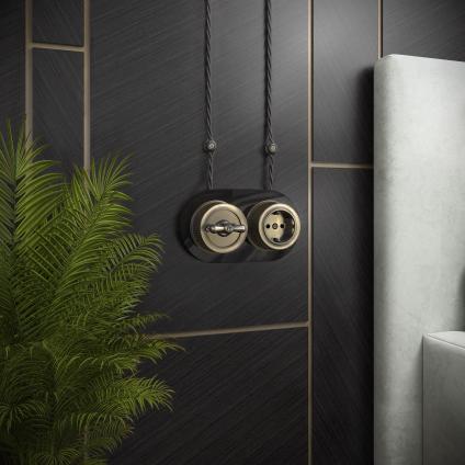 Переключатель/выключатель одноклавишный бронзовый ретро W5712012