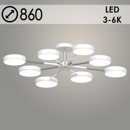 Люстра XI3206/8 WT+CR белый+хром 144W LED 3000-6000K d860 h160, HN22 У1