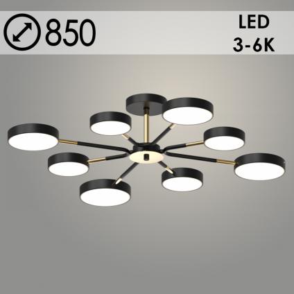 Люстра XI3224/8 BK+GD черный/золото 120W LED 3000-6000K d850 h180, HN22 У1