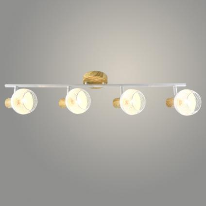 Спот DA6100/4 WOOD+WH дерево/белый 4x40W E14 h185, HN23