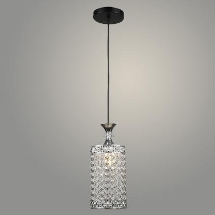 Подвес N5617/1HQ BK+CH черный+хром/хрусталь 1х40W Е27 d120 h800, QH23