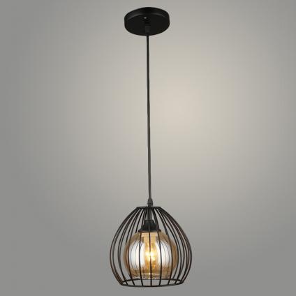 Подвес N3959/1HQ BK черный 1х40W E27 d195 h800, QH20