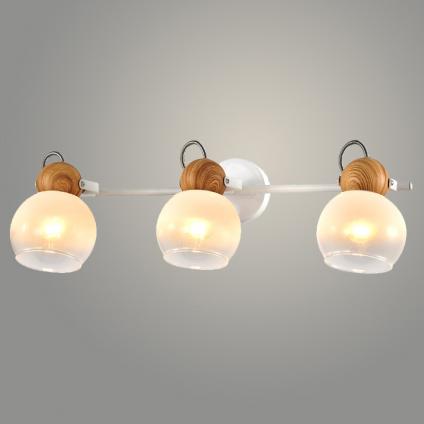 Спот 22530/3 WT+WOOD белый/дерево 3x40W E27 h150, WAN23
