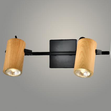 Спот 22470/2 WOOD+BK дерево/черный 2x25W GU10 h130, WAN23