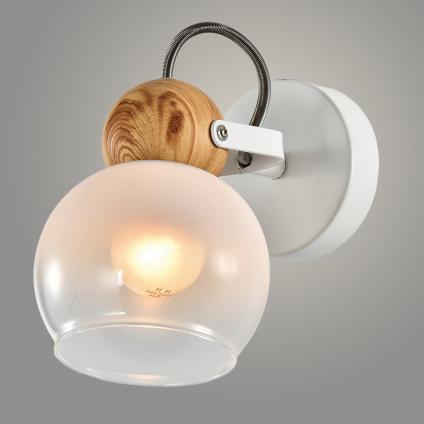 Спот 22530/1 WT+WOOD белый/дерево 1x40W E27 h150, WAN23