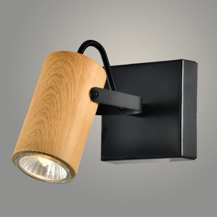 Спот 22470/1 WOOD+BK дерево/черный 1x25W GU10 h130, WAN23