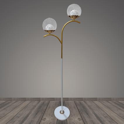 Торшер T2114/2 GD+WT золото/белый LED 2*8W h1580, BTH23