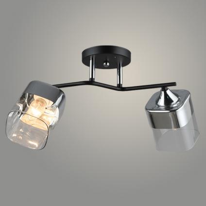 Люстра K2117/2 BK+CH черный/хром 2x40W E27 d470 h250, QH23