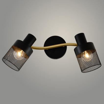 Спот DA5996/2 GOLD+BK золото/черный 2x40W E14 h190, HN23