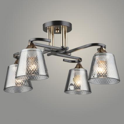 Люстра N5954/4 COFFEE+FGD кофе/золото 4x40W E27 d500 h250, QH23