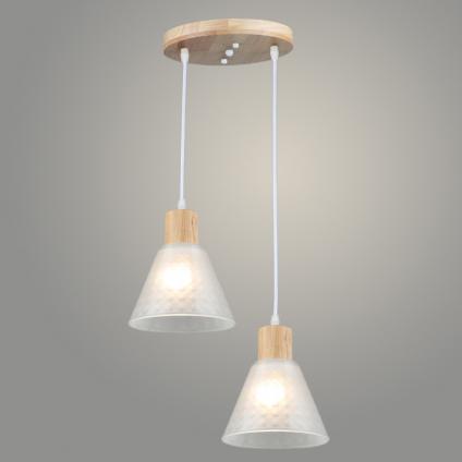 Подвес N5890/2HQ WT+WOOD белый 2х40W Е27 d335 h800, QH23