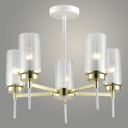 Люстра 74673/5 FGD+WT золото/белый 5x40W E14 d500 h430, GNV23 У1