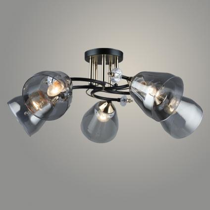 Люстра N5489/5 BK+FGD черный/золото 5x40W E27 d620 h240, QH23